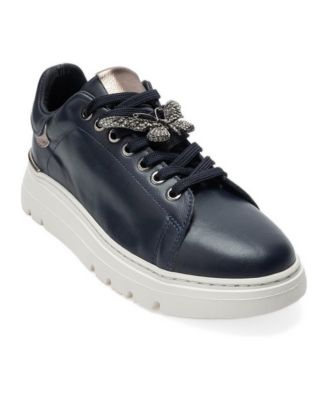 Jenny Leather Round-Toe Casual Sneakers