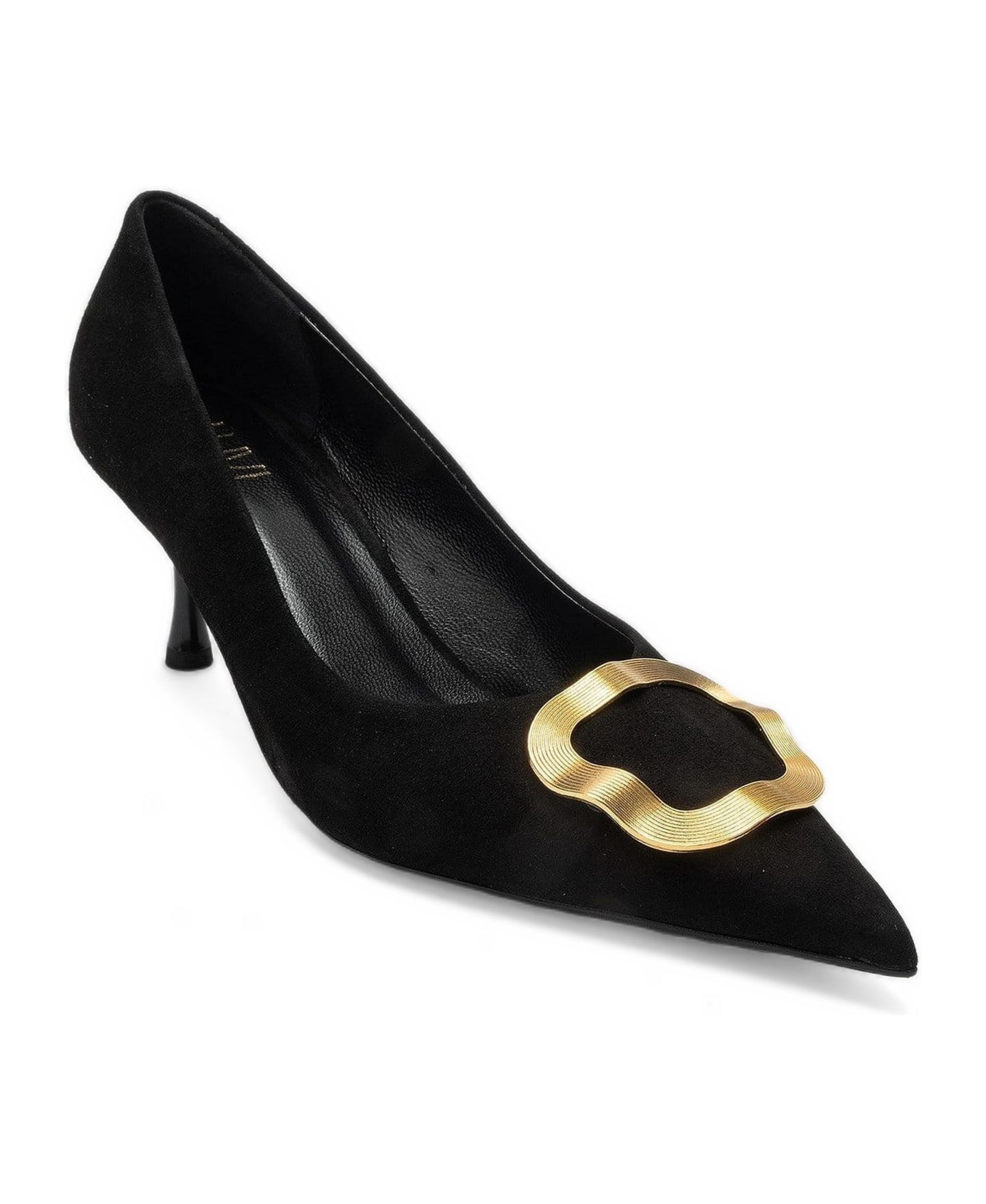 Женские туфли Forever & Always Shoes Noemi Leather Pointed Toe Stiletto, цвет: Чёрный замшевый — фото 1