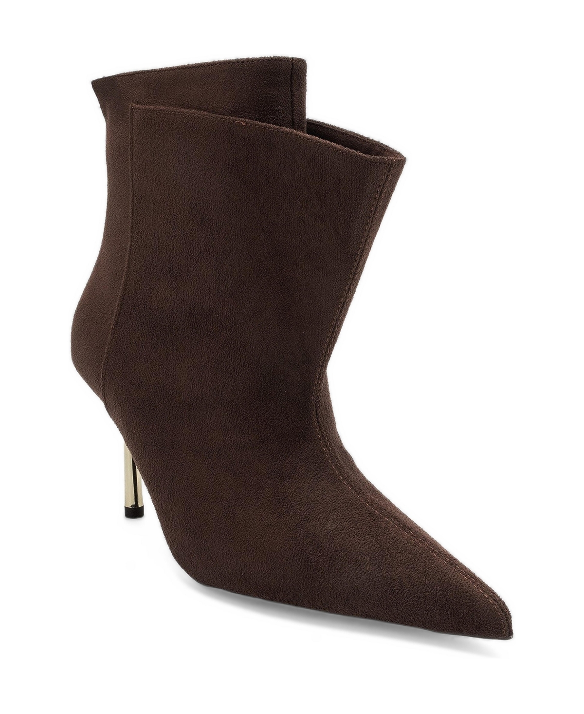 Prologue Shoes Meja Pointed-Toe Stiletto Faux Leather Boot - Brown suede