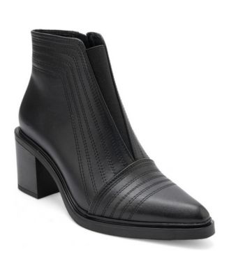 Women's Lemma Leather Block-Heel Pointed-Toe Ankle Boots