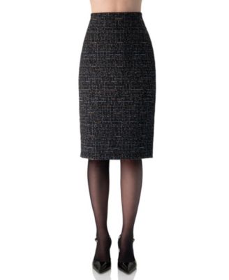 Women's High-Waisted Tweed Pencil Skirt