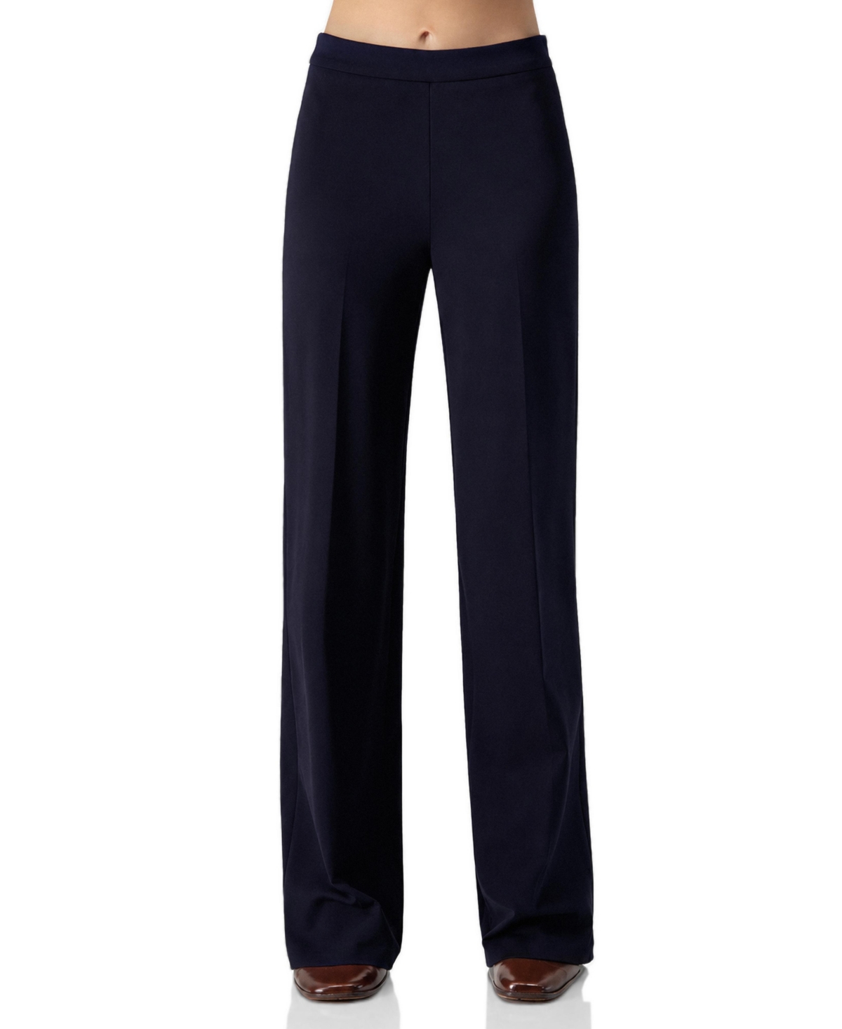 Ivonne Women's High-Rise Straight-Leg Tailored Trousers - Navy blue