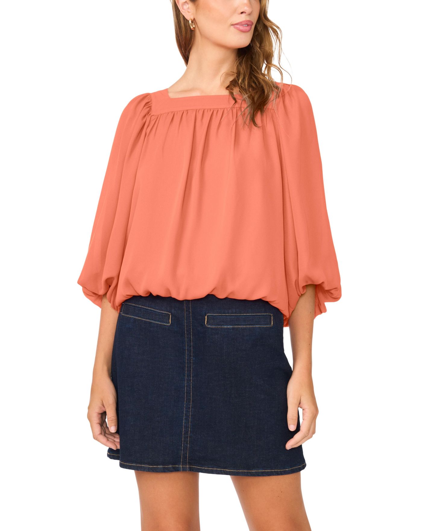 Женская блузка Vince Camuto 3/4-Sleeve Square Neck Bubble, цвет: Canyon Cor — фото 3
