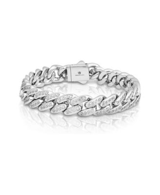 Men's Cubic Zirconia Monaco Stainless Steel Bracelet