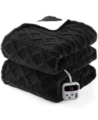 Twin Heated Blanket 62" x 84", Tufted Sherpa Electric Blanket with 10 Heat Levels, 1–10H Auto-Off, LCD Controller, ETL Certified