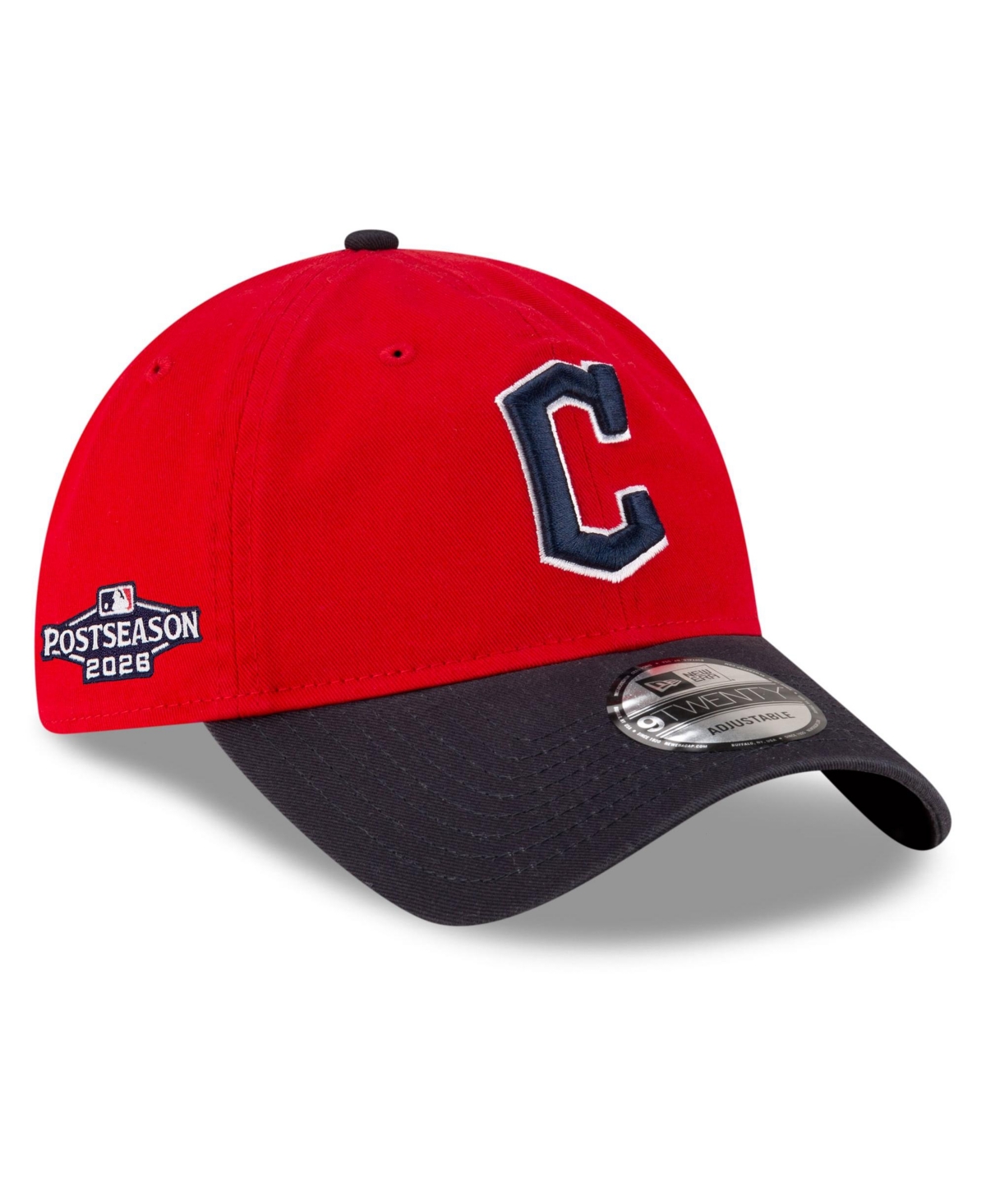 New Era Men's Red/Navy Cleveland Guardians 2026 Mlb Postseason Side Patch 9TWENTY Adjustable Hat - Red, Navy