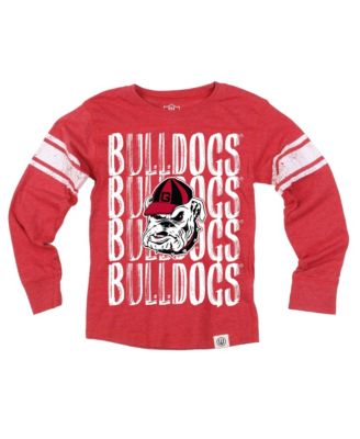 Big Boys' and Girls' Red Georgia Bulldogs Long-Sleeves Football Jersey