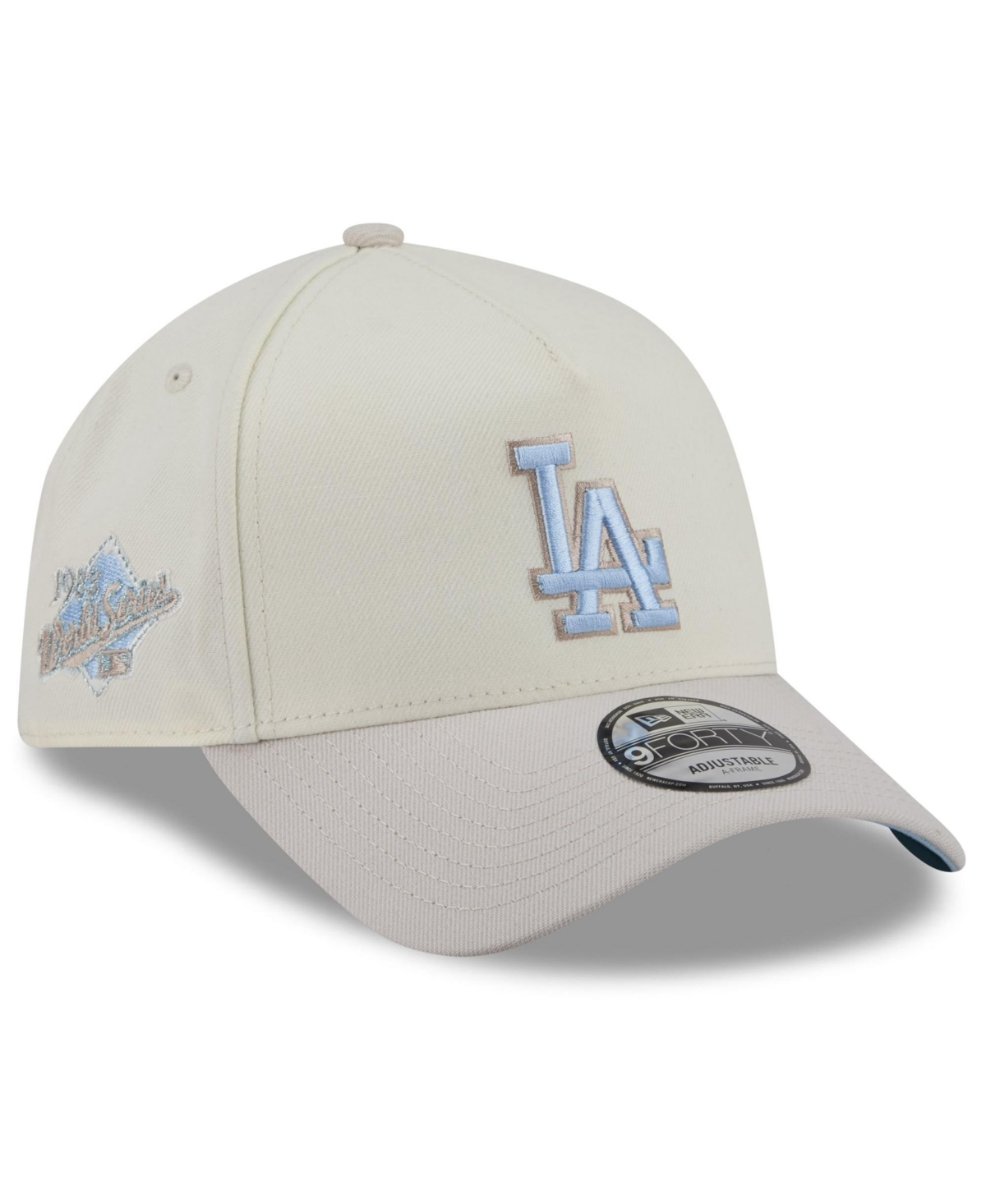 New Era Men's Natural Los Angeles Dodgers Crisp Equinox World Series 9FORTY A-Frame Adjustable Hat - Natural, Khaki