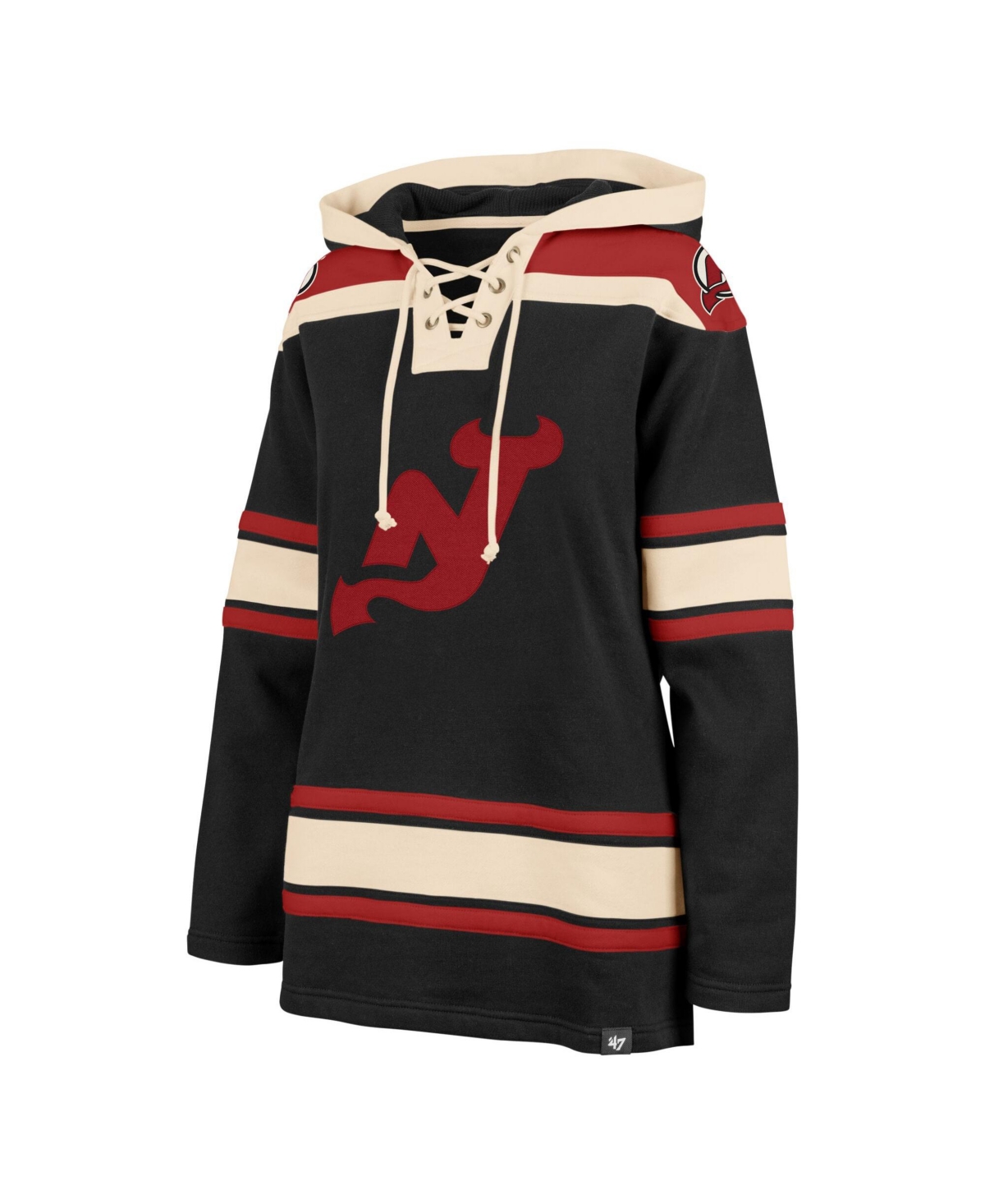'47 Brand Women's Black New Jersey Devils Superior Lacer Pullover Hoodie - Black