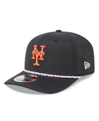 Men's Black New York Mets Vented 9SEVENTY Rope Adjustable Hat