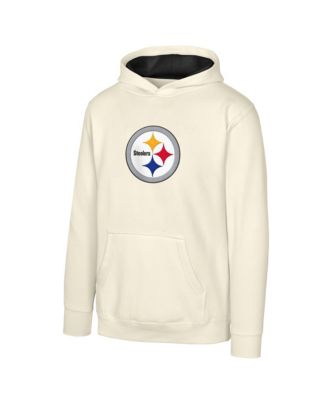 Big Boys' and Girls' Natural Pittsburgh Steelers Prime Pullover Hoodie