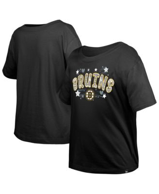Girl's Big Boys' and Girls' Black Boston Bruins Flip Sequin T-Shirt