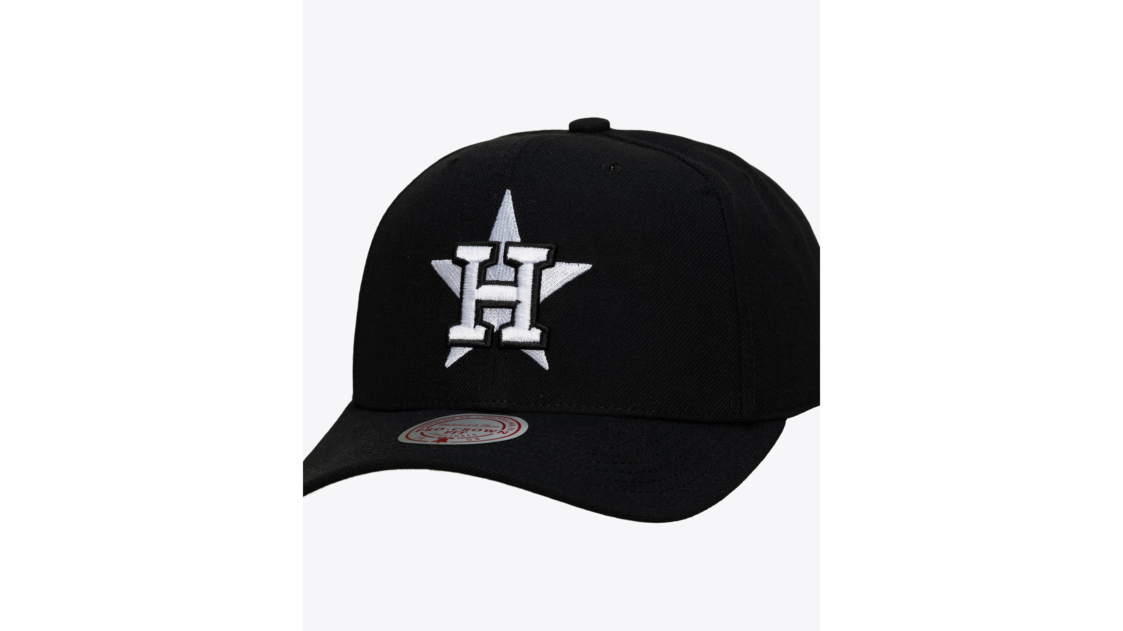 Mitchell & Ness Men's Black Houston Astros Pro Crown Snapback Hat