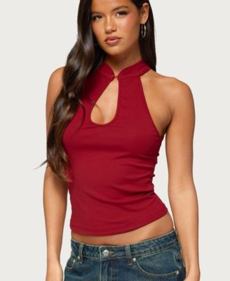 Women's Darby High-Neck Keyhole Sleeveless Tank Top