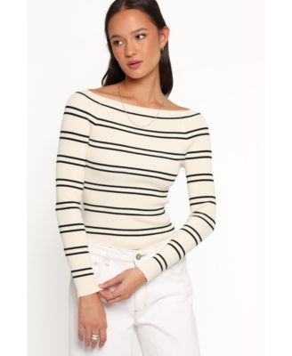Women's Presley Long-Sleeve Boat Neck Striped Top