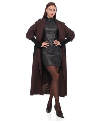 Women's Miru Notched-Collar Long Wrap-Closure Trench Coat
