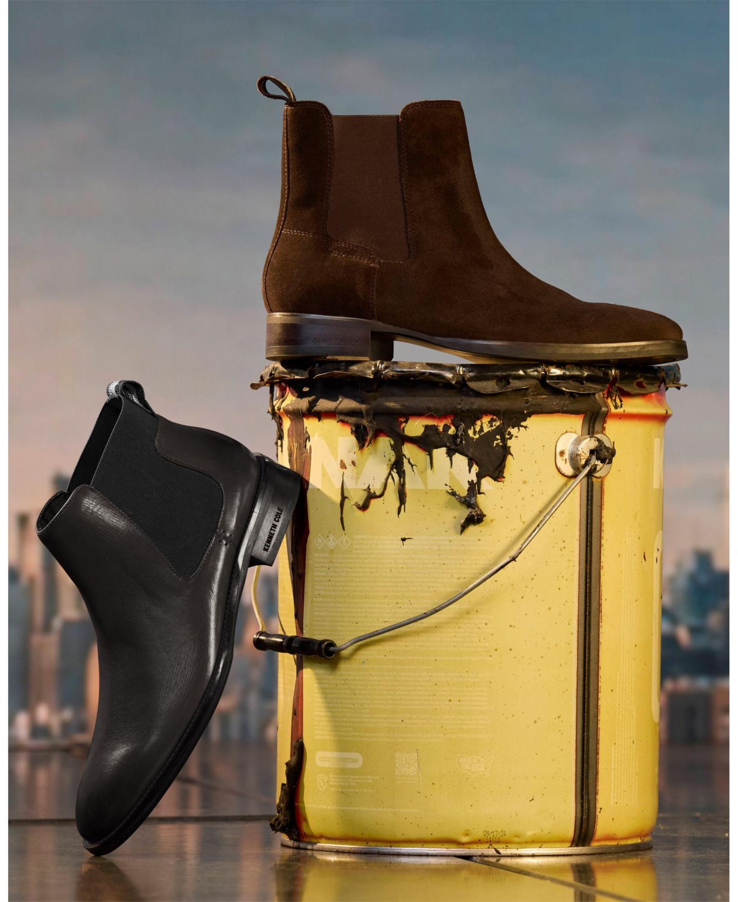 Мужские ботинки Kenneth Cole New York Tully Leather Chelsea, цвет: Коричневый замшевый — фото 7