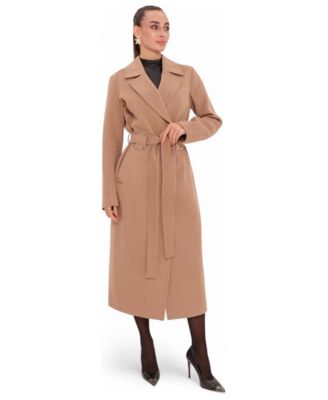 Women's Justine Wool/Cashmere Blend Belted Long Overcoat