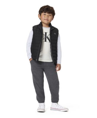 Boys' 4-7 Puffer Logo T-Shirt, Vest, and Joggers, 3-Piece Set