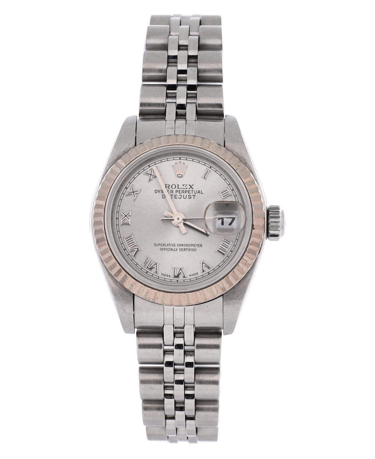 Pre-Owned Rolex Oyster Perpetual Datejust Automatic Watch in Stainless Steel and White Gold 26mm - Dial color: silver
