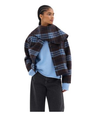 Women's Rix Double-Faced Wool-Blend Check Cropped Jacket