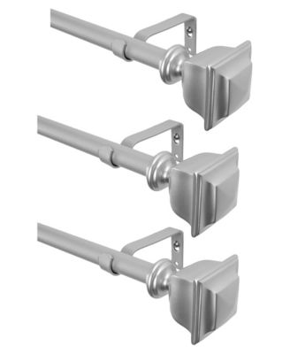 D10 3/4-Inch Adjustable Decorative Curtain Rod, 28-48 Inches, 3-Pack