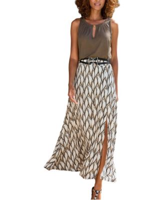 Women's High-Slit A-Line Maxi Skirt