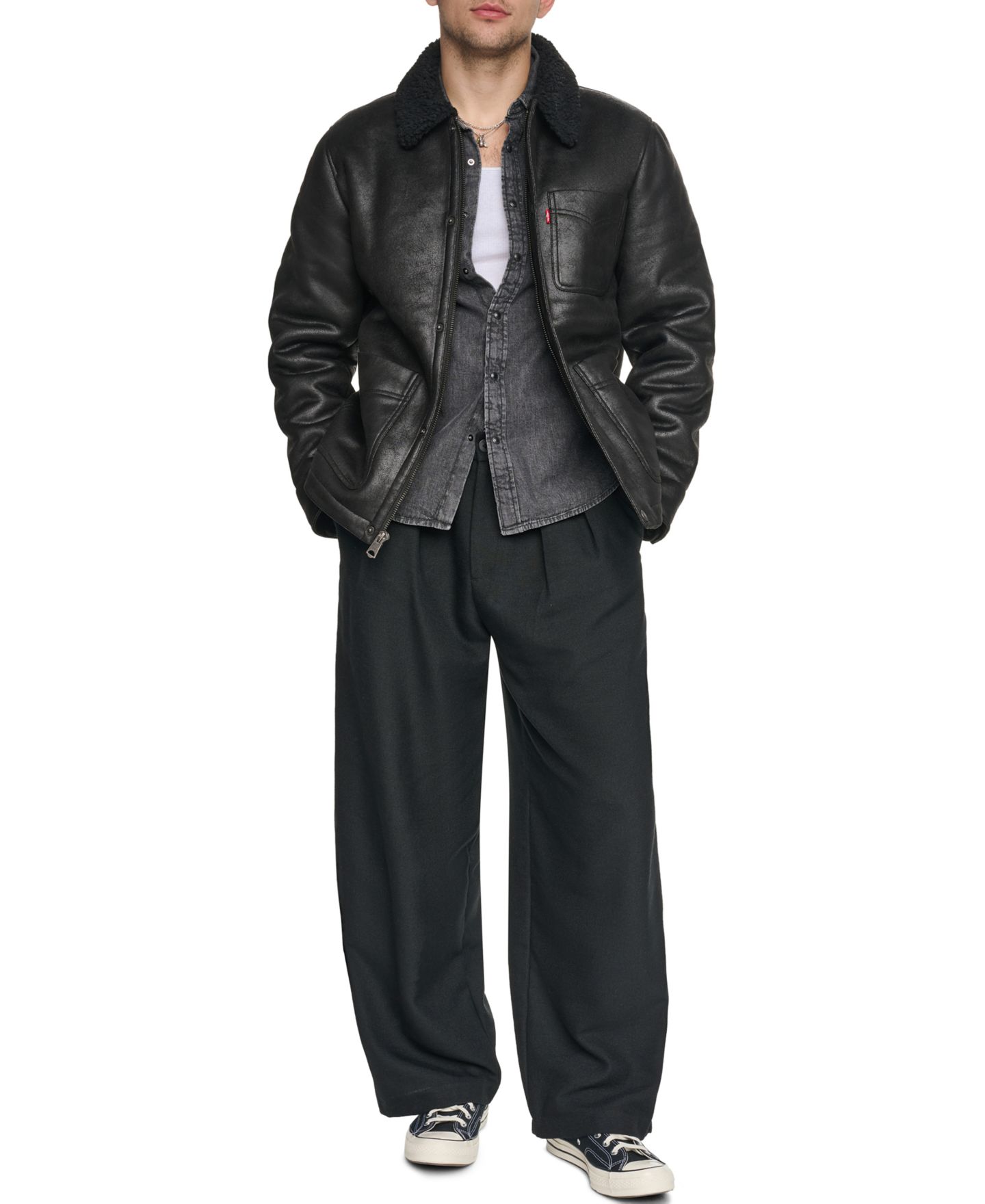 Мужская куртка Levi's Shearling Classic-Fit Ranch, цвет: Чёрный — фото 2