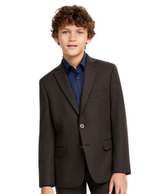 Boys' 8-20 Single-Breasted Notch-Lapel Textured Sports Coat