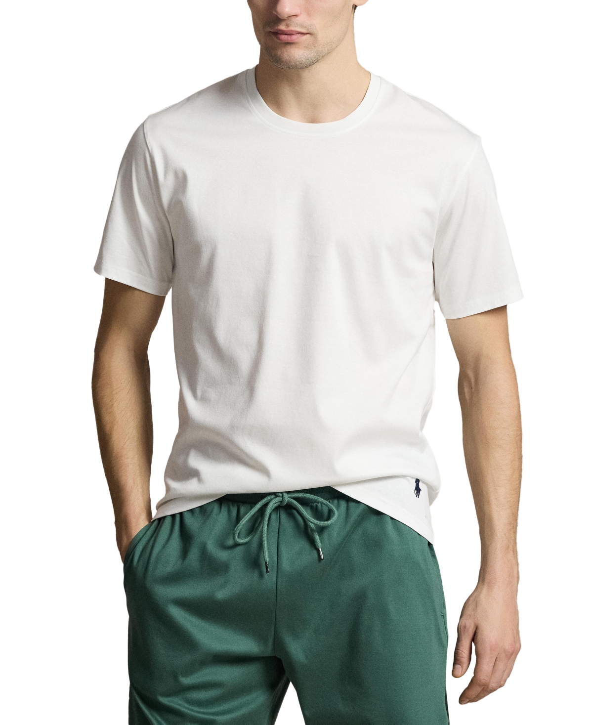 Polo Ralph Lauren Men's Short-Sleeve Pajama T-Shirt - White/Cruise Navy Polo Player