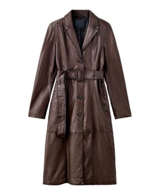 Women's Sienna Belted Leather Trench Coat