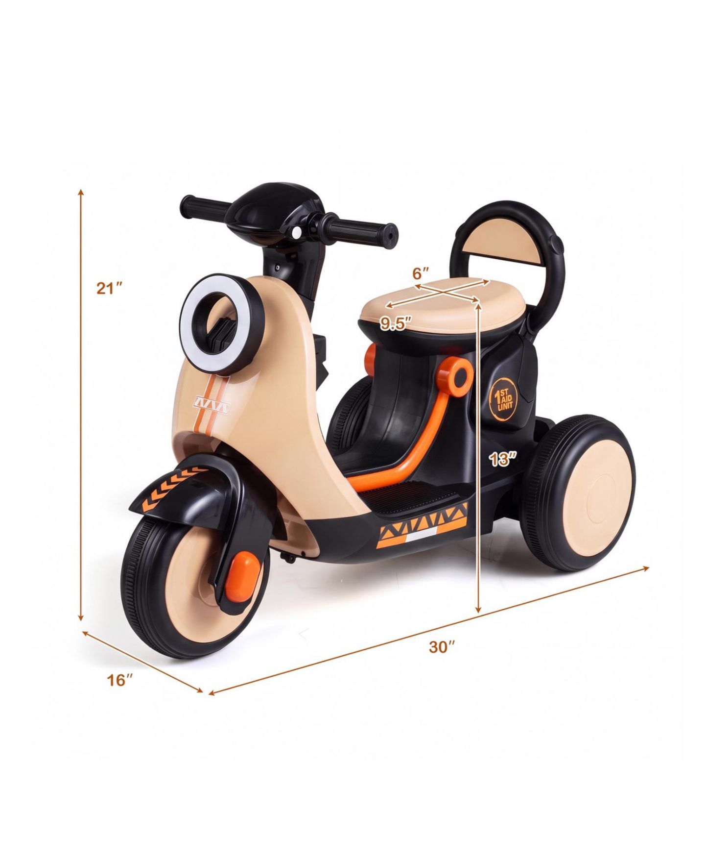 Детская игрушка Mecale 6V Ride-On Motorcycle with LED Headlight and Music, 3–5 лет, цвет: Хаки — фото 4