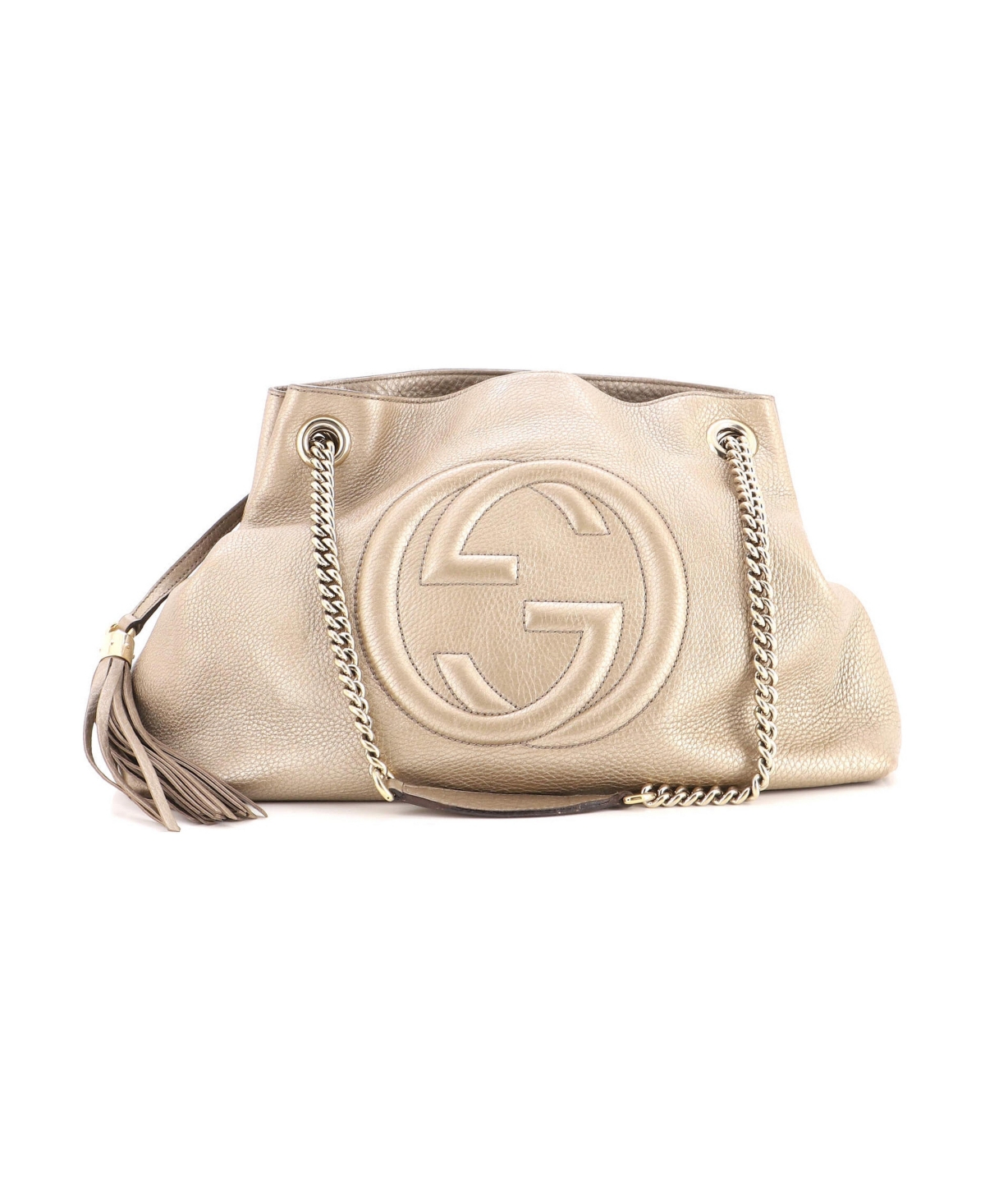 Pre-Owned Gucci Medium Soho Chain Strap Shoulder Bag Leather - Gold