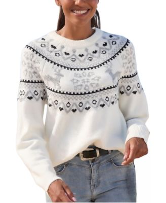 Women's Fair Isle Raglan-Sleeve Sweater