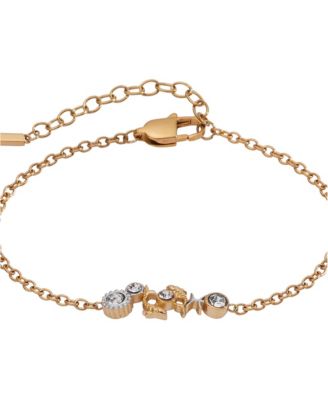 Pisces Zodiac Crystal Two-Tone Adjustable Bracelet