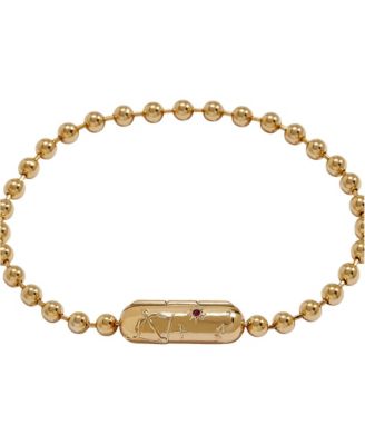 Sagittarius Barrel Bead Crystal Gold-Tone Bracelet