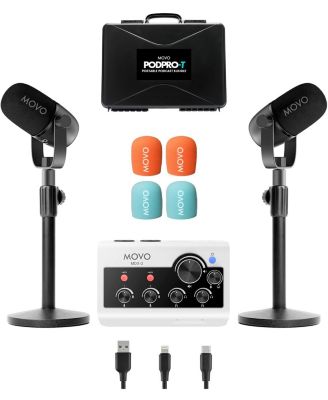 PodPro-T MDX-2 Dual-Channel 48V Phantom Power Podcast Bundle