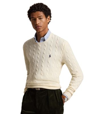 Men's Wool-Cashmere Cable-Knit Sweater