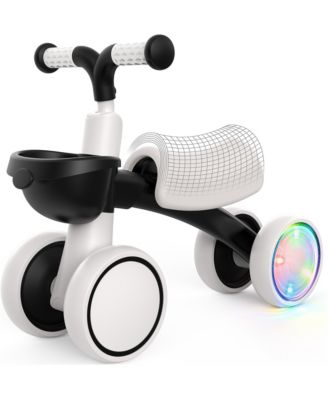 Toddler 4-Wheel Balance Bike with Illuminated Wheels and Ergonomic Saddle, 60 lbs, Ages 1-3