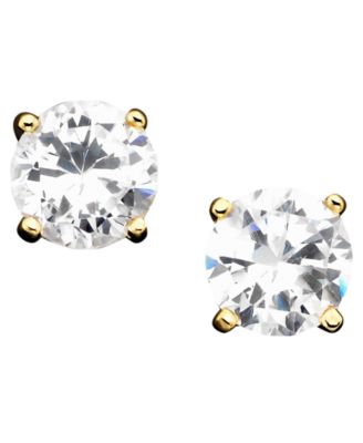 Cubic Zirconia Sterling Silver Stud Earrings