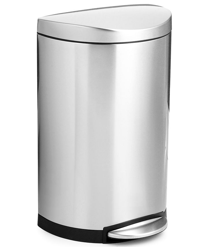 simplehuman 40-Liter Deluxe Semi-Round Step Trash Can - Macy's