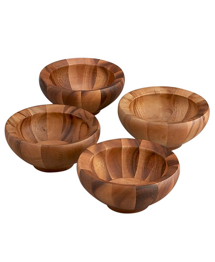 Individual Wood Salad Bowl Set of 4