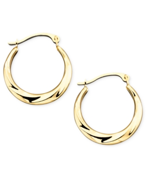 image of 10k Gold Small Polished Swirl Hoop Earrings