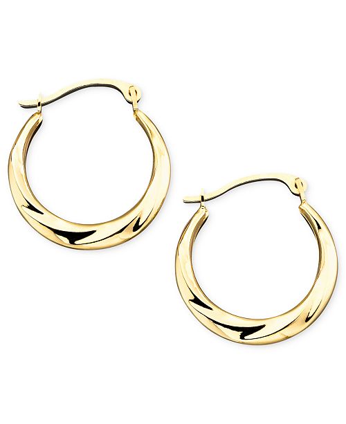 Macy&#39;s 10k Gold Small Polished Swirl Hoop Earrings & Reviews - Earrings - Jewelry & Watches - Macy&#39;s
