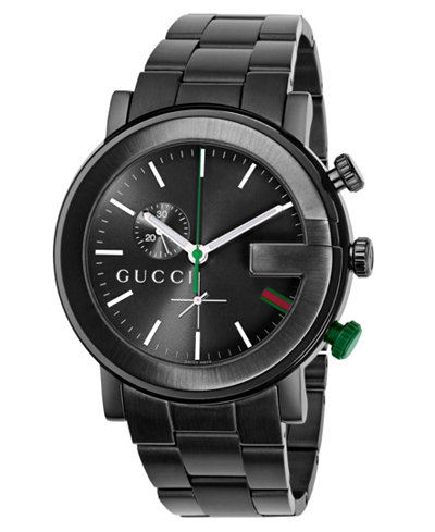 Gucci Watch, Unisex G Chrono Collection Black Stainless Steel Bracelet 44mm YA101331
