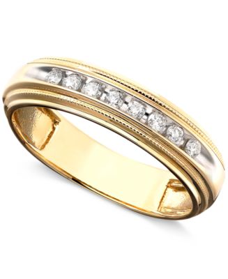 Macy's Men's Diamond Ring in Two-Tone 14k Gold ( 1/5 ct. t.w.) - Macy's