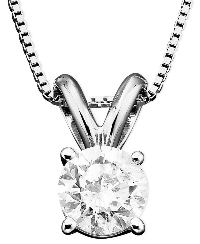 Macy's solitaire necklace sale