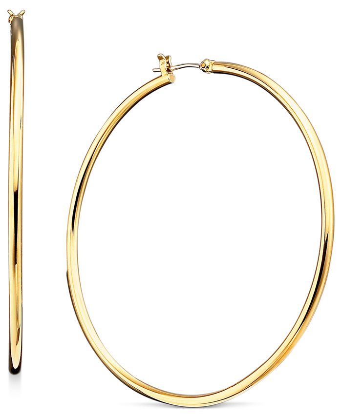 Lauren Ralph Lauren Gold-Tone Hoop Earrings - Macy's