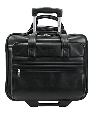 Kenneth Cole Reaction Manhattan Leather Rolling Laptop Briefcase ...