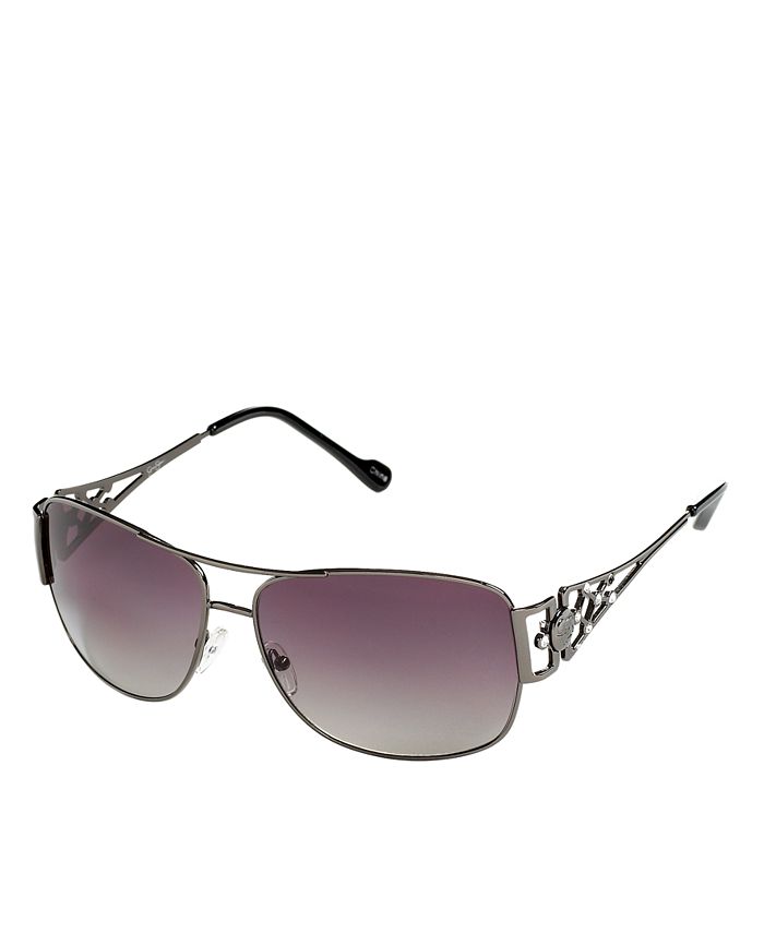 Jessica Simpson Sunglasses Aviator with Crystal Signature Temple